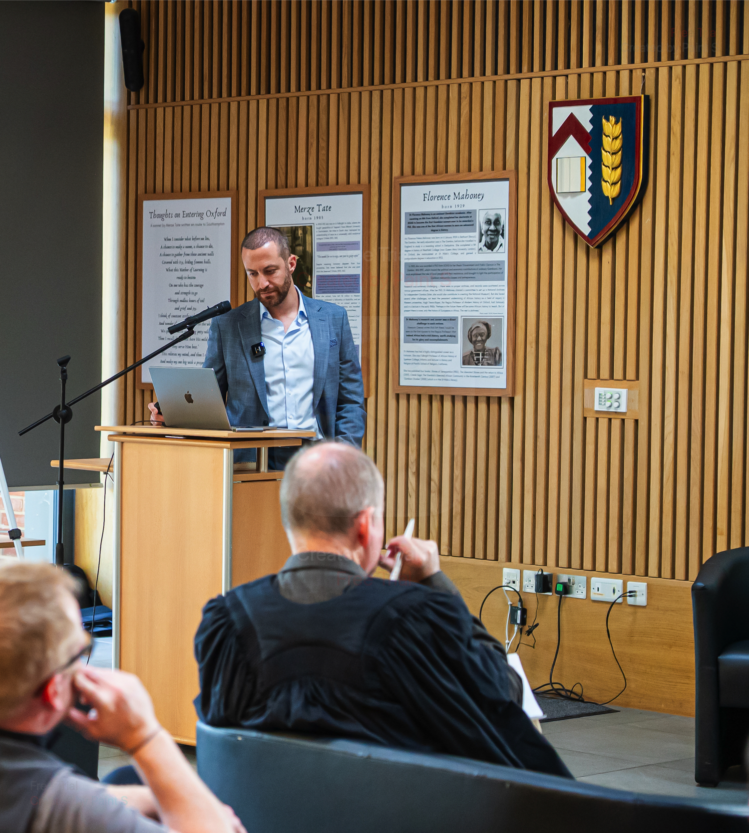Faisal Bin Jamil presenting at Oxford University